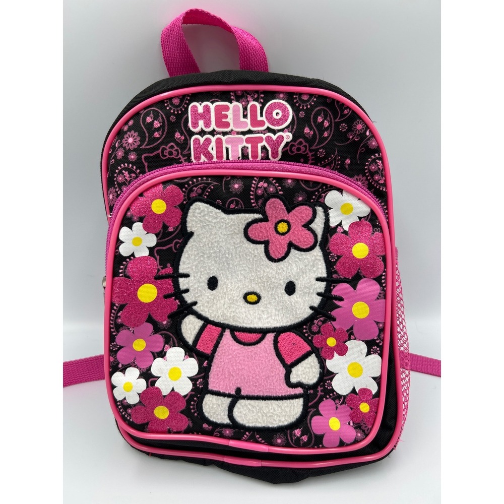Sanrio Hello Kitty Mini Backpack Pink Black Paisley Floral 2012 Kawaii Bag